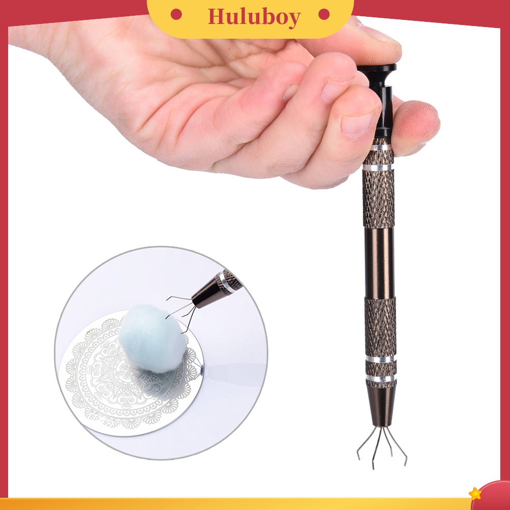 Huluboy Huluboy♡ Set Alat Penjepit Kapas Pembersih Template Stempel Nail Art Manicure