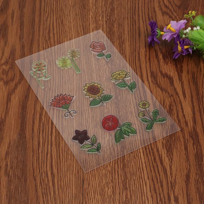 Clear Stamp (Stempel Transparan/Bening) - Flower Cartoon Pattern