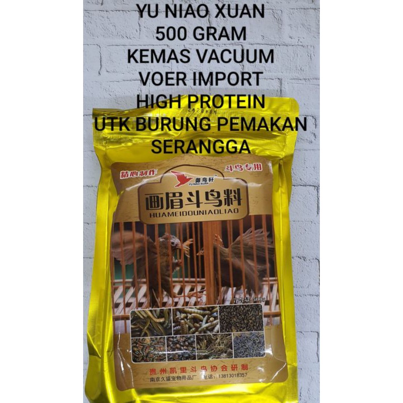 Pakan Burung Wambi Hwamei Yu Niao Xuan 500gr Voer Wambi Gold Voer Kasar