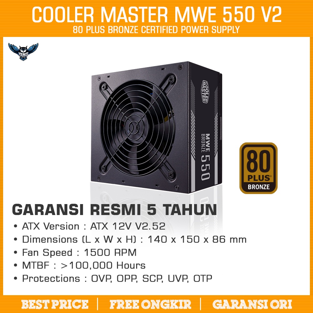 COOLER MASTER MWE 550 V2 80+ BRONZE PSU POWER SUPPLY 550W MWE550 PLUS