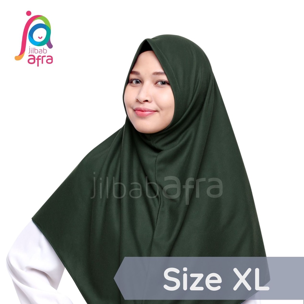 Jilbab Syifa Size XL - Bergo Syiria Non Pet Jilbab Afra (Arfa) - Hijab Instan Bahan Kaos, Adem, Lembut &amp; Nyaman