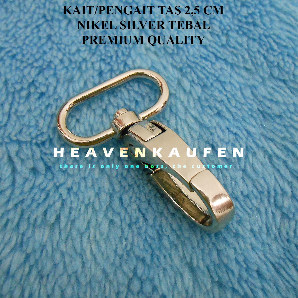 Pengait Kait Hook Tas 2,5 cm Nikel Silver Tebal Premium Quality