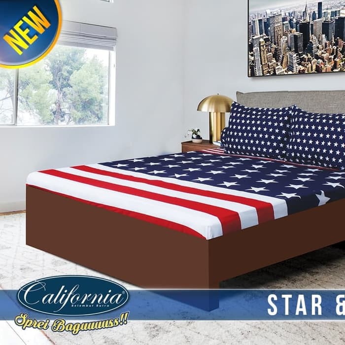 SPREI CALIFORNIA KING 180X200 STAR AND STRIPE