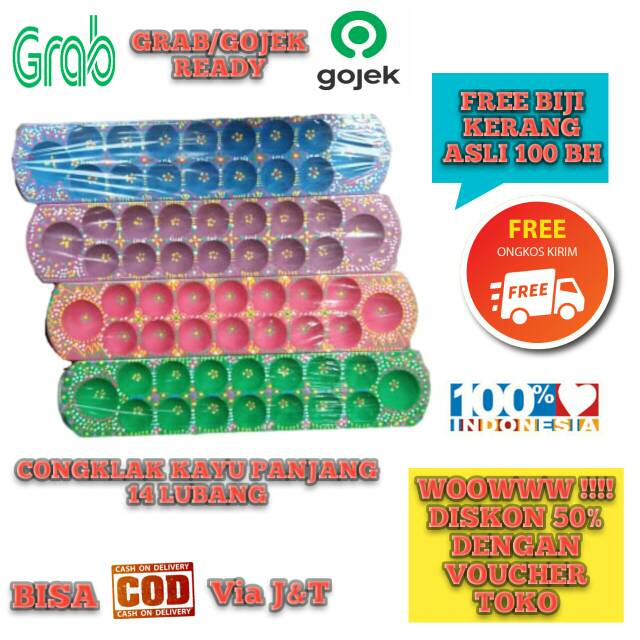 SUPER PROMO Congklak kayu plus biji kerang asli  