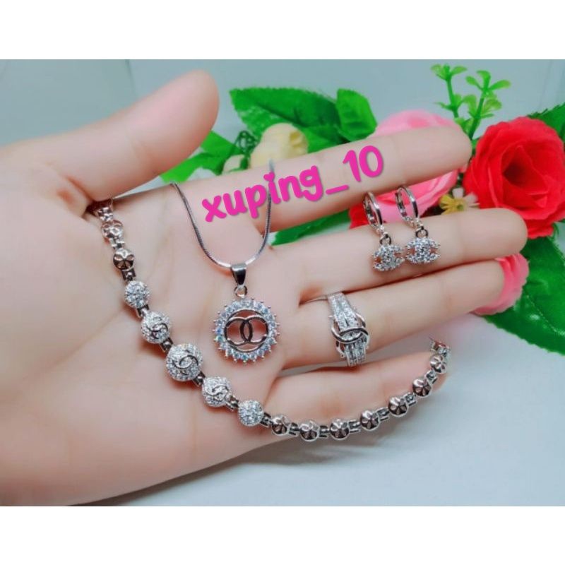 Set perhiasan xuping aksesoris fashion silver S019