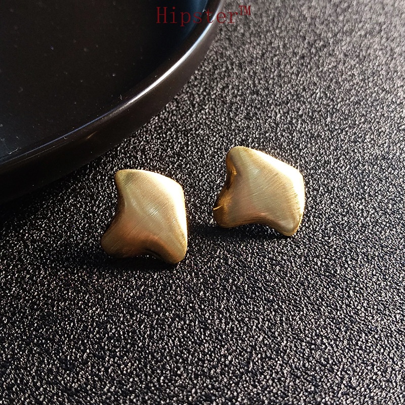 INS Cold Style S925 Silver Irregular Surface Ear Studs