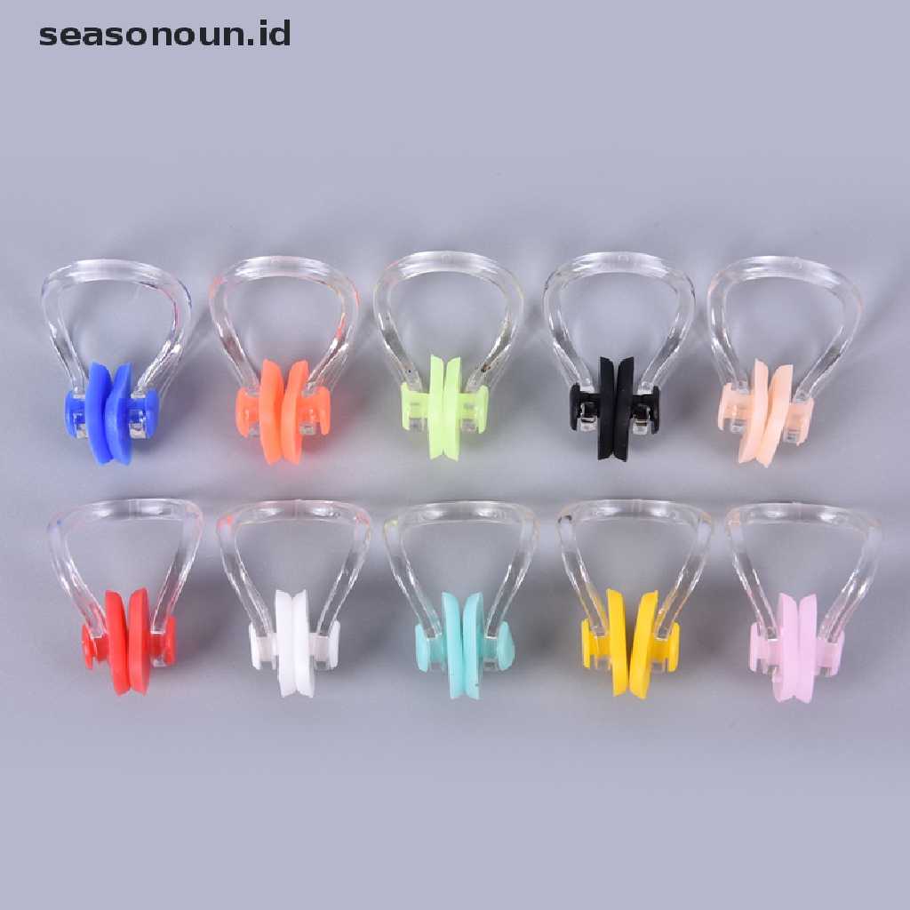 (seasonoun) 10pcs Klip Hidung Bahan Silikon Lembut Nyaman Untuk Berenang / Diving / Surfing