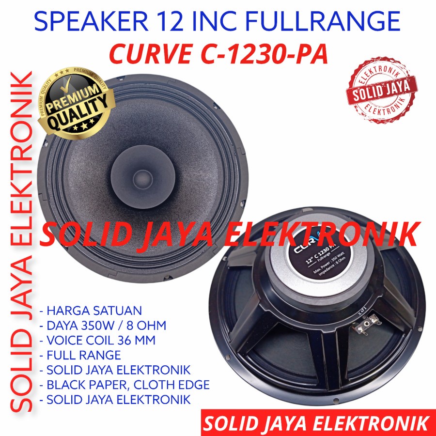 SPEAKER CURVE 12 INC FULL RANGE C1230 PA FULLRANGE C-1230 1230 INCH IN