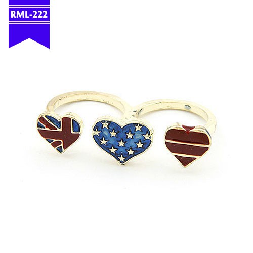 RML-222 AKSESORIS WANITA | CINCIN KOREA (CINCIN IMPOR) | Cincin Bendera Couple Ring Hati