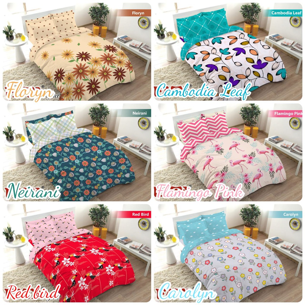 BED COVER SET FATA BUNGA VINTAGE FLOWER 180X200 160X200 