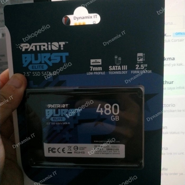 Patriot Burst ELITE SSD 480GB SATA3 2.5&quot; GARANSI RESMI