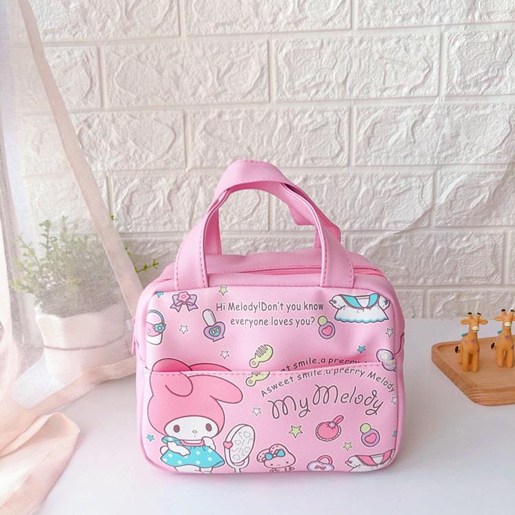 NAOMI - Banyak Motif Lunch Bag Sanrio Tebal Import - Kaori Kiyo bag - tas sanrio - tas motif cartoon - tas japan - Tas Anak - Tas makan - tas Bekal