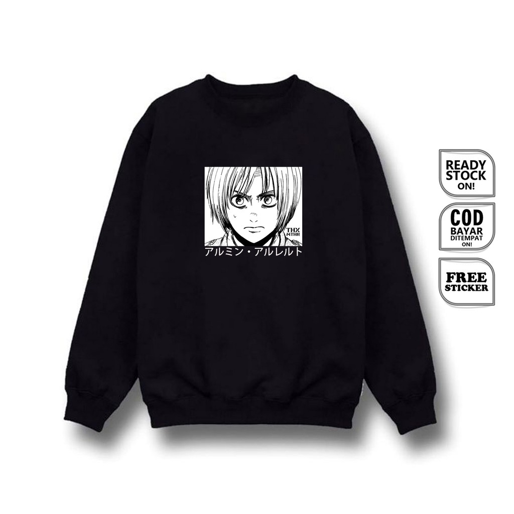 SWEATER CREWNECK ARMIN ARLERT  アルミン・アルレルト ARUMIN ARURERUTO ATTACK ON TITAN LEGION PASUKAN BERSENJATA