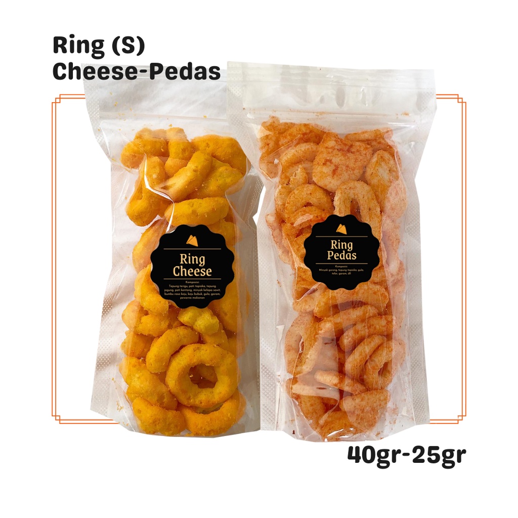 

SNACK KEKINIAN Ring Cheese / Pedas (S) / Snack Cemilan / Camilan Keju / Kerupuk Ikan Asin Gurih