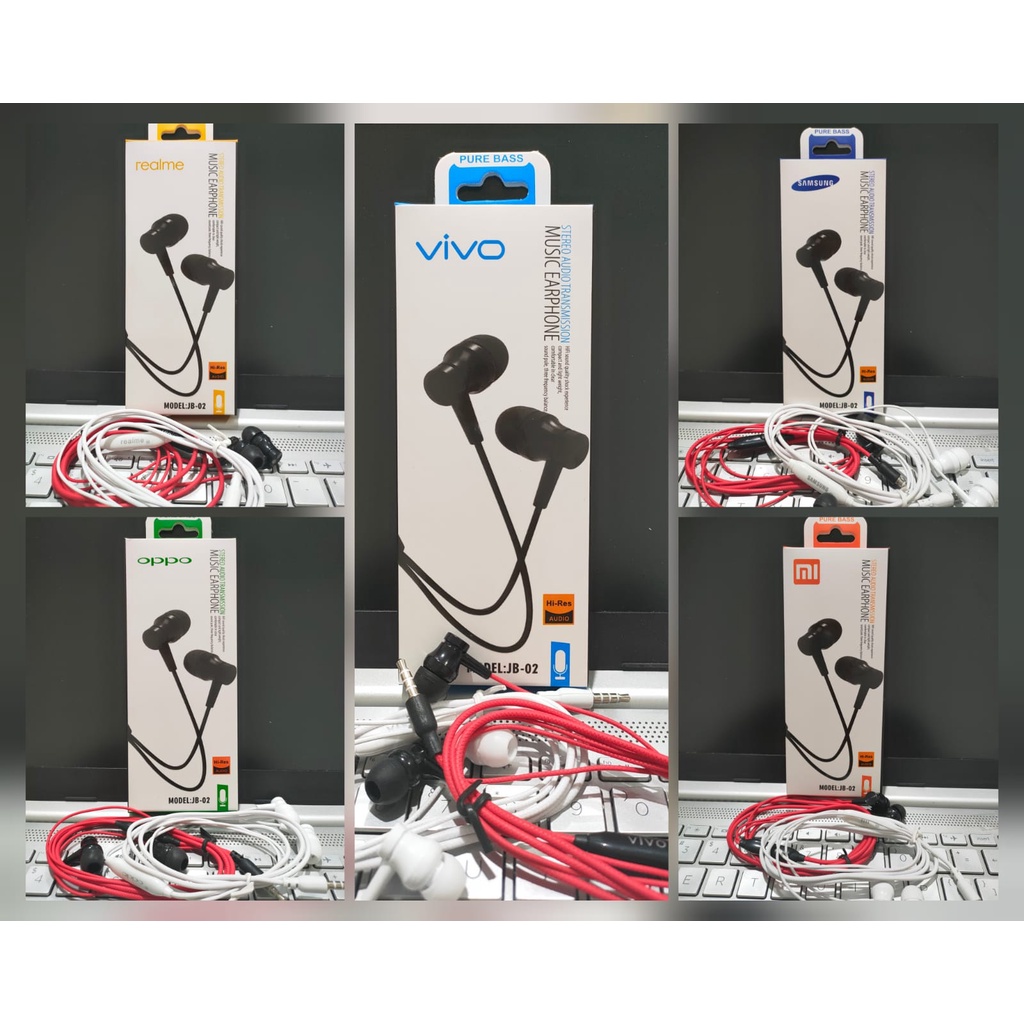 Headset Brand JB-02 Music Earphone Hadfree Brand JB-02