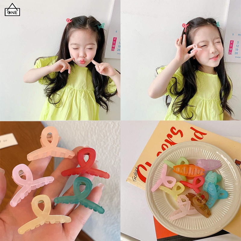 COD❤️Jepit Rambut Anak Lucu Korea Mini Gadis Jeli Warna Jepit Silang Aksesoris Rambut Lucu Sederhana-A.one