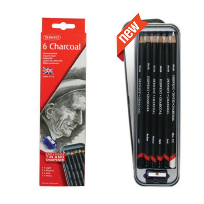 

[Promo] Derwent Charcoal Pencils 6 Tin Murah