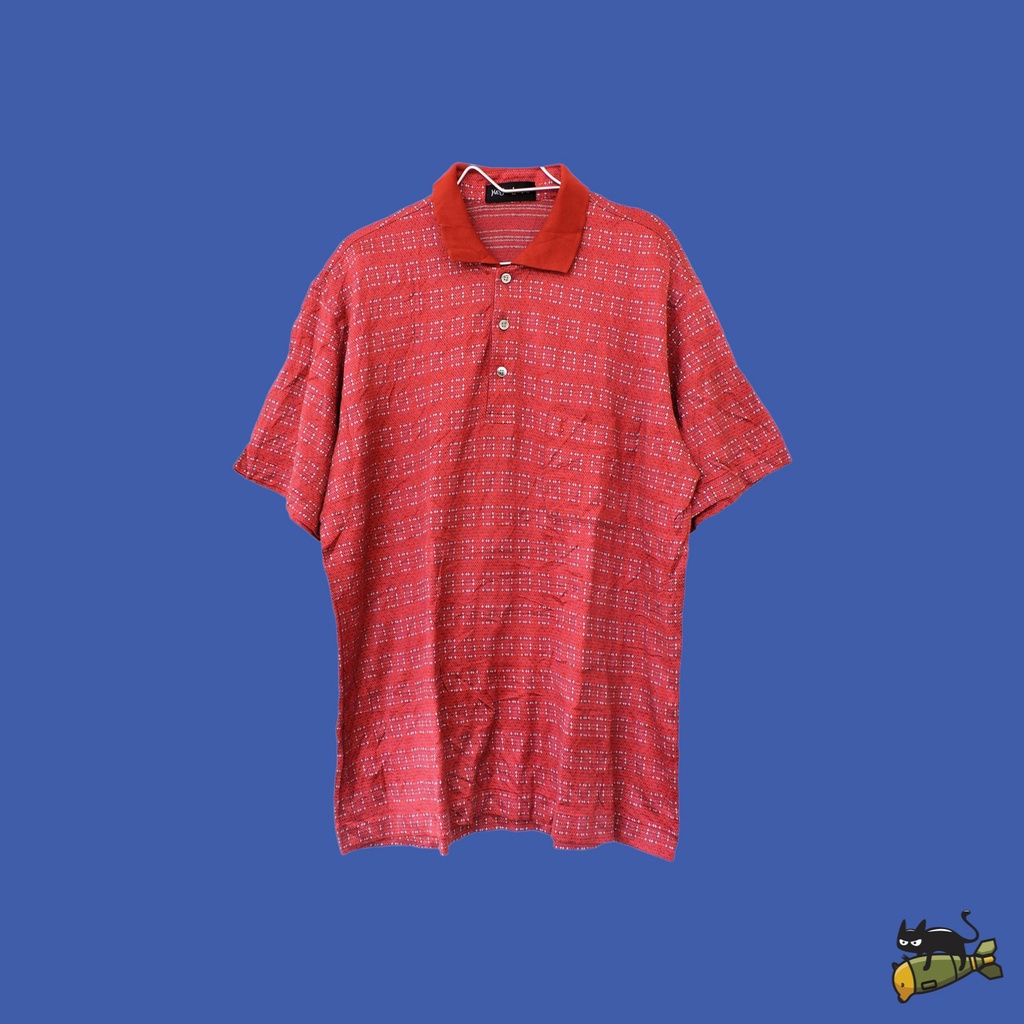 Yves Saint Laurent YSL Square Patterns Polo Shirt