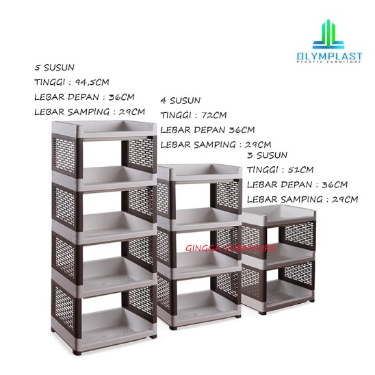 RAK SERBAGUNA SUSUN 5 OLYMPLAST RAK SERBAGUNA PLASTIK RAK BUKU RAK PIRING MURAH RAK SERBAGUNA MURAH