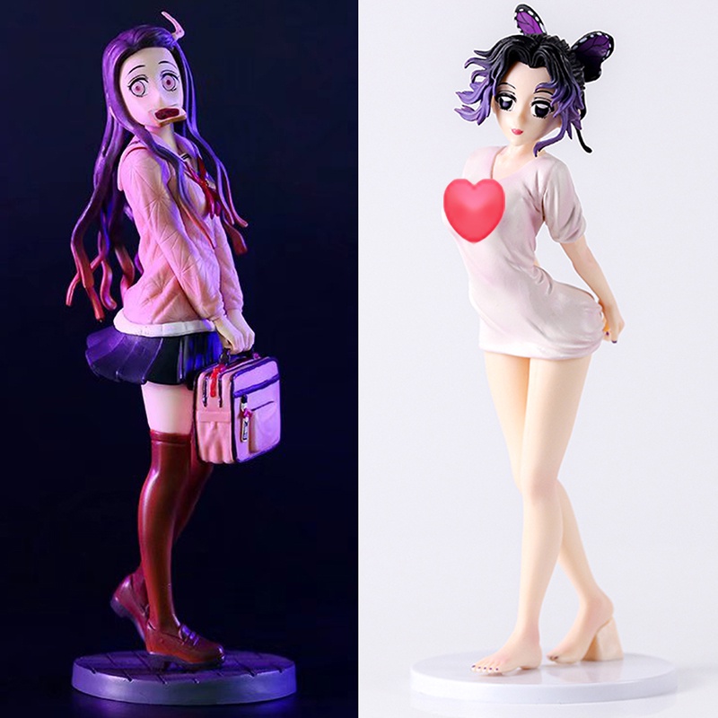 Mainan Action Figure Model Anime Demon Slayer Nezuko Seragam Nezuko Kamado Kimetsu no Yaiba Ukuran 27cm Untuk Koleksi