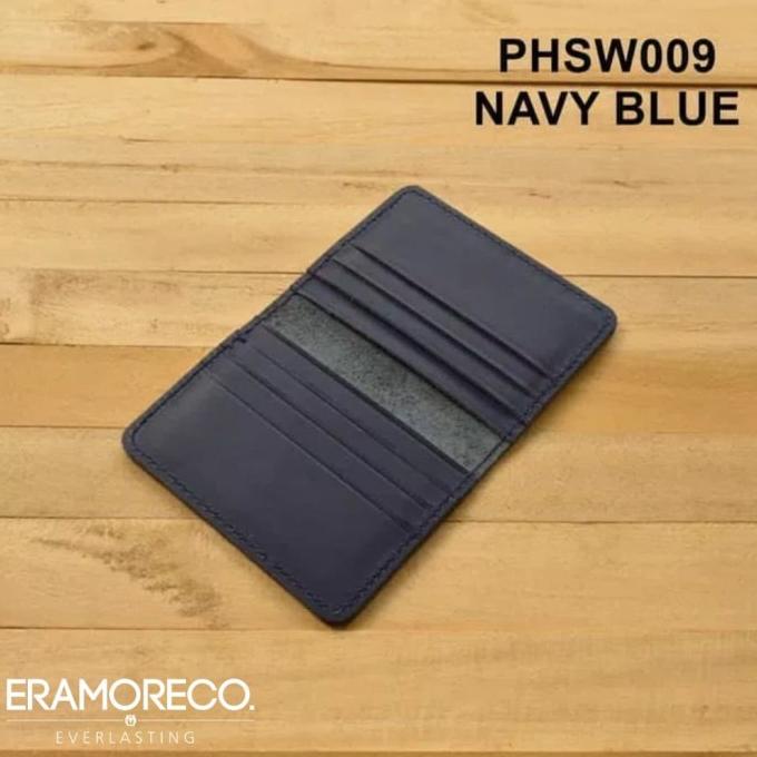 

[[COD]] Dompet Kartu Kulit Asli 8 slot - Model Lipat - biru navy BERGARANSI Kode 539