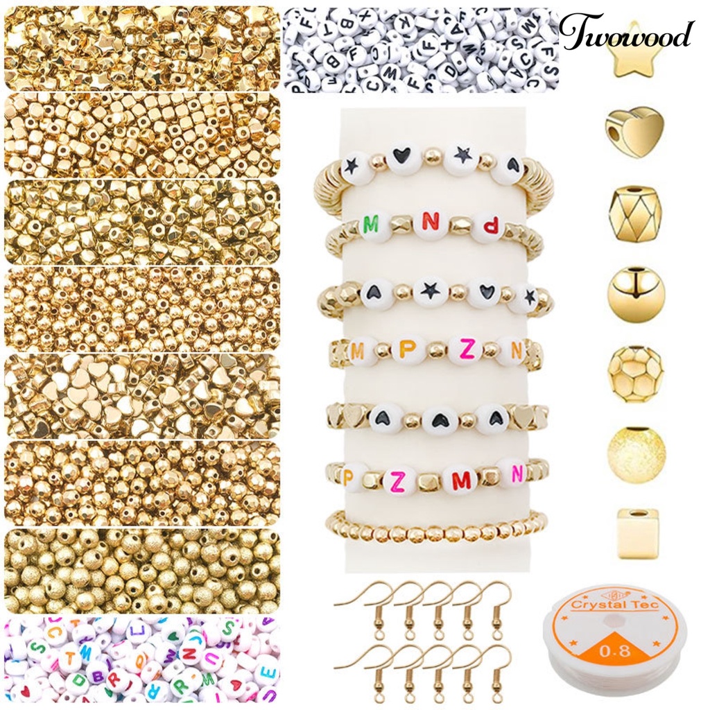 Twowood 919Pcs/Set Beads Kit Charming Easy to Operate Acrylic Adding Vitality Beads for Kids