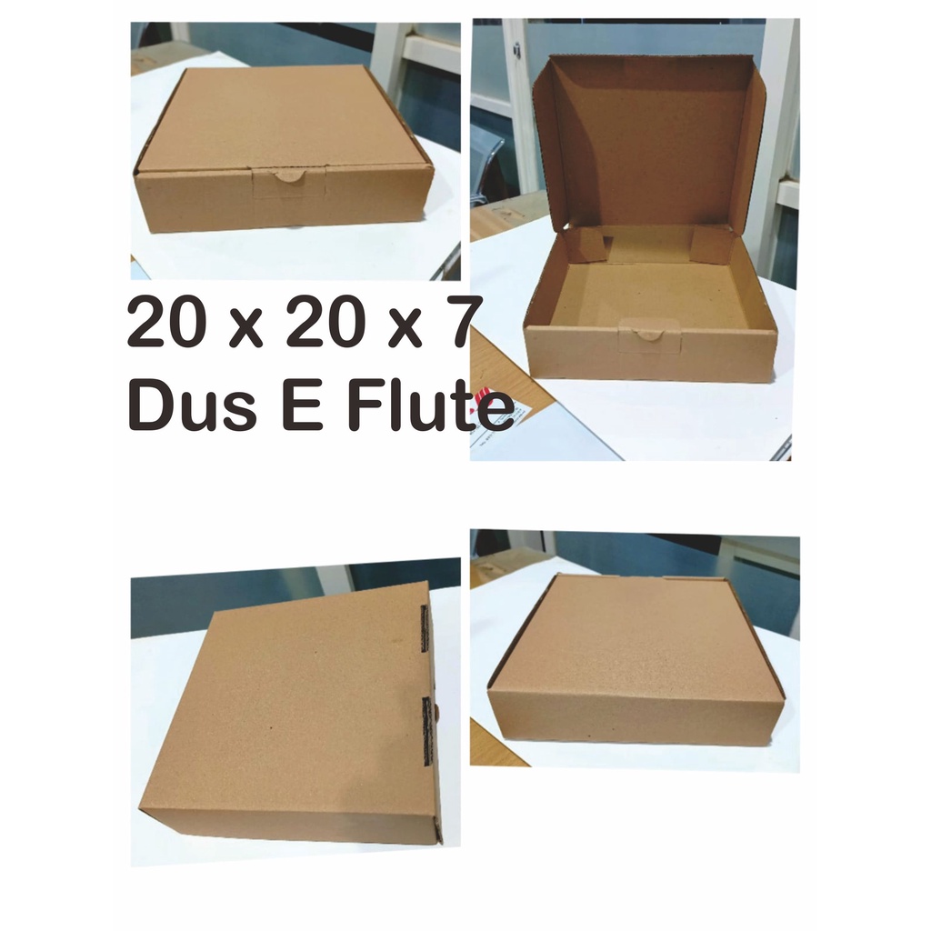 Dus E Flute ( Corrugated ) Uk. 20 x 20 x 7 Dus Pizza , dll ( Isi 50 Biji )