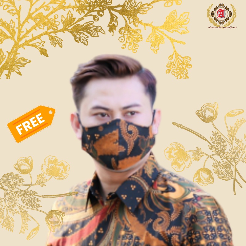 [TDK UTK DIJUAL TERPISAH] Masker Batik Cowok Lengan Pendek Premium Modern Jumbo Bigsize Original Alu