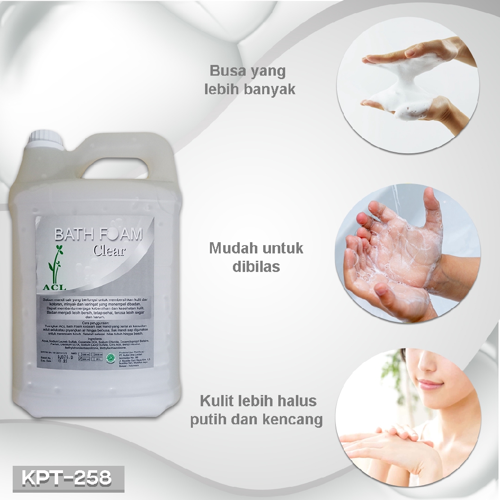 BATH FOAM CLEAR 5 KG sabun cair jerigen bathub menutrisi kulit lembut sabun