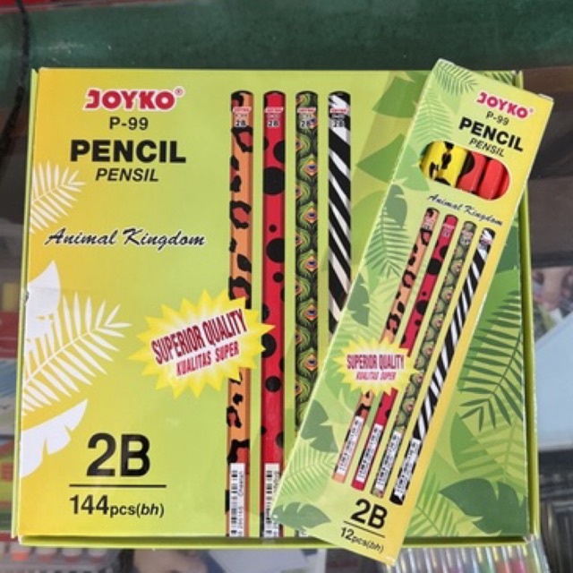 

Pencil Pensil Kayu Joyko P-99 2B motif kulit binatang 1 BOX 12 PCS
