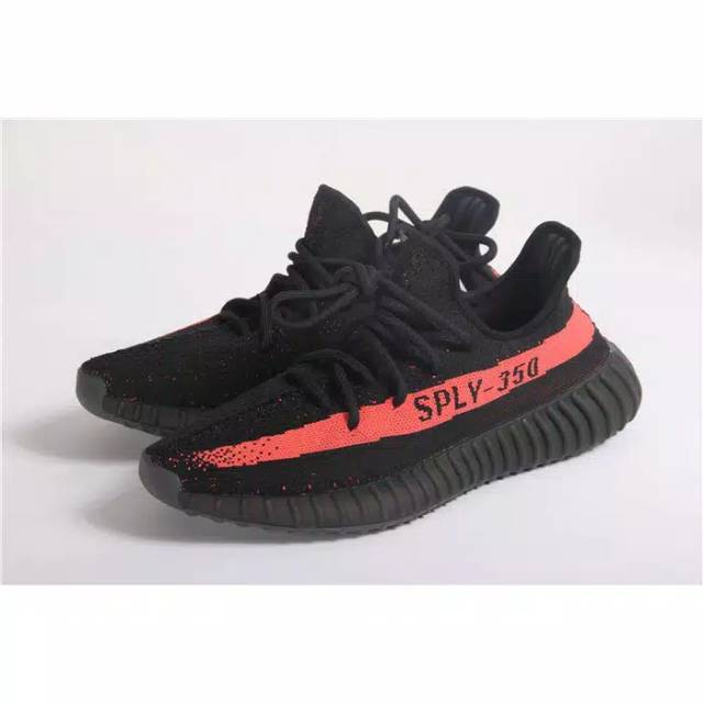 Sepatu Olahraga Adidas Yeezy Boost V2 SPLY 350 Black RED Orange High Premium Original / Adidas Yeezy