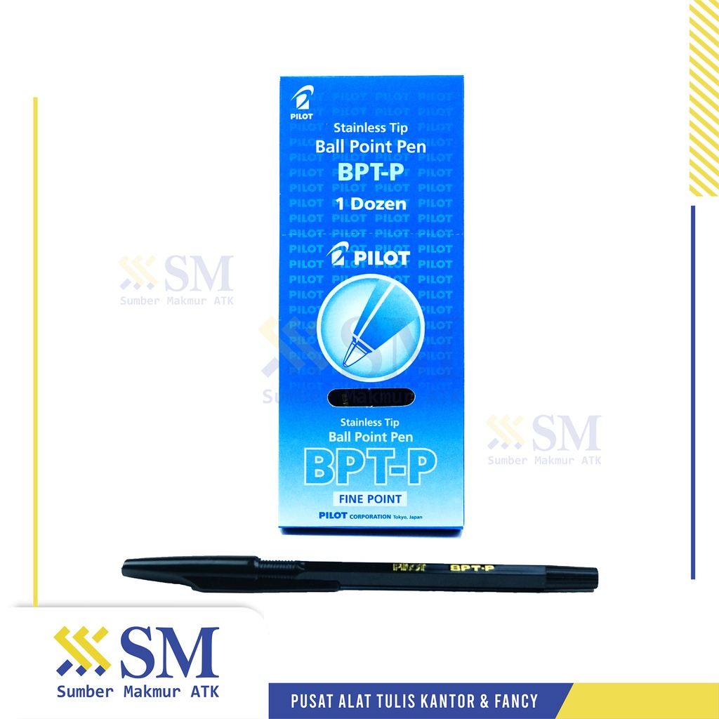 

(PAK) PULPEN / BALLPOINT PILOT BPTP HITAM ISI 12 PCS