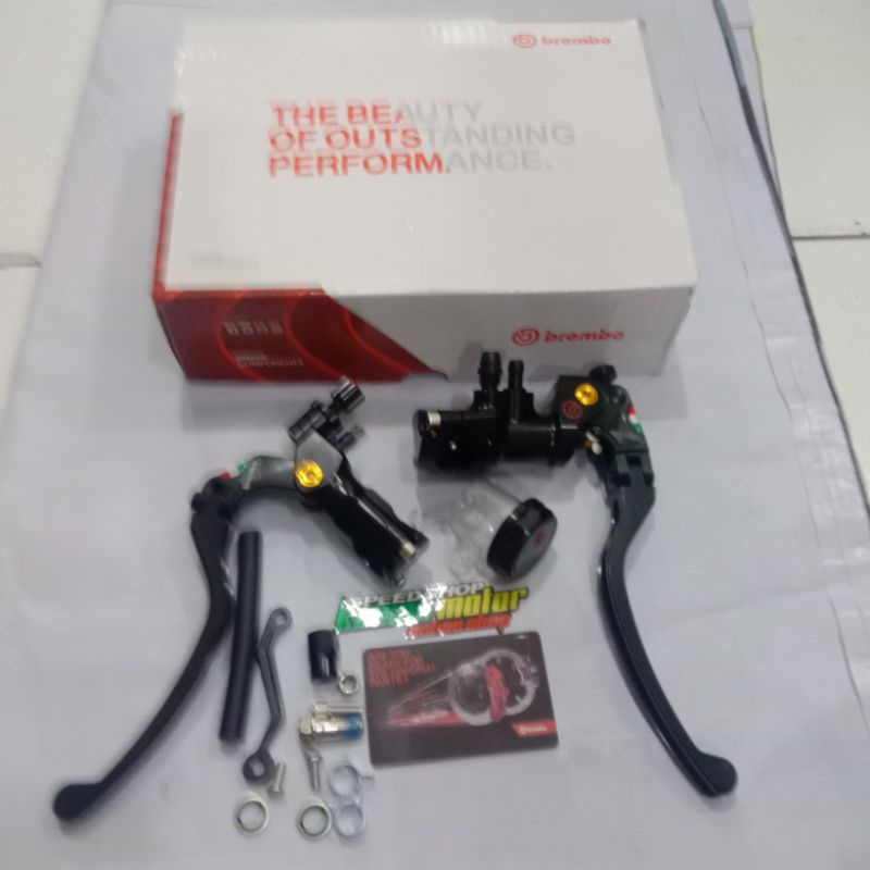 BREMBO 18X18 PAKETAN MASTER REM ATAS TABUNG PISAH TABUNG SMOKE BENING MASTER REM WARNA HITAM NINJA R
