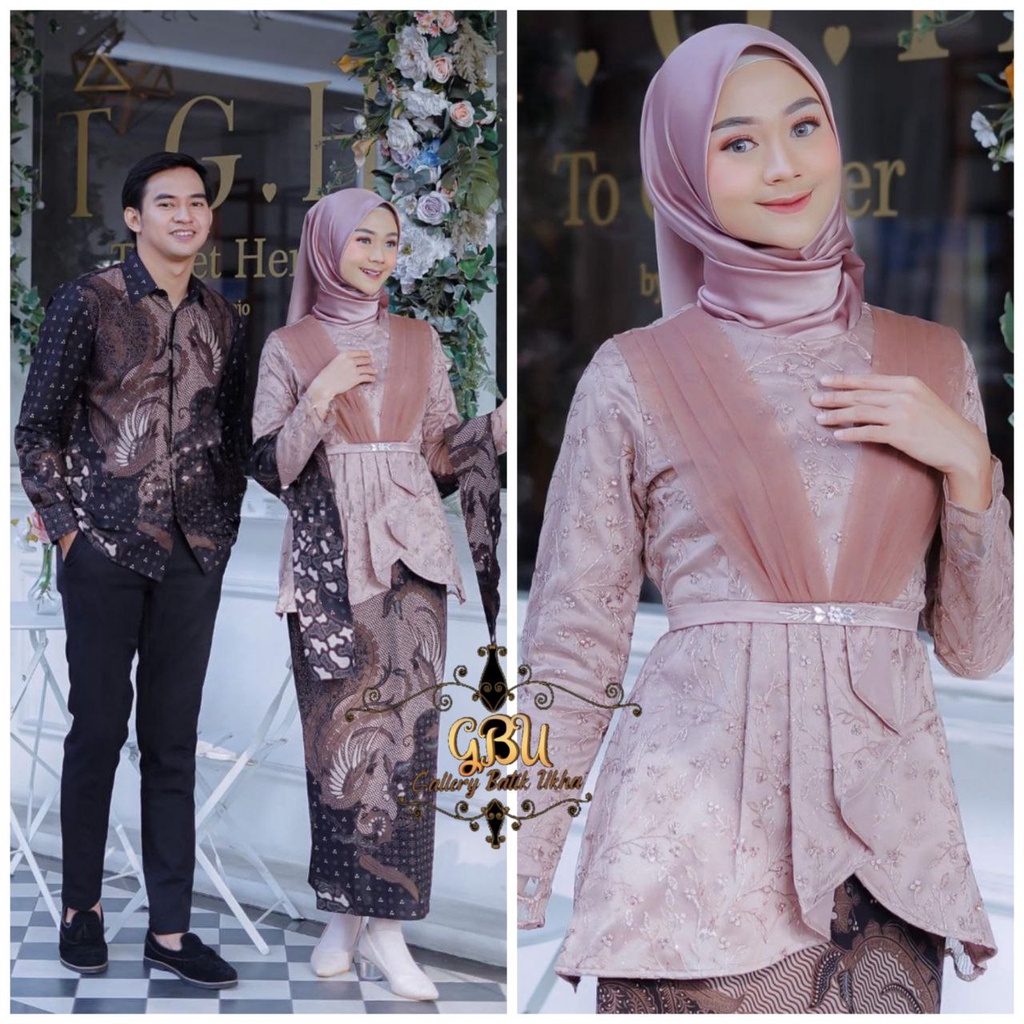 Batik Couple Kebaya Modern Kebaya Tunangan Lamaran Baju Wisuda Batik Brukat Terbaru