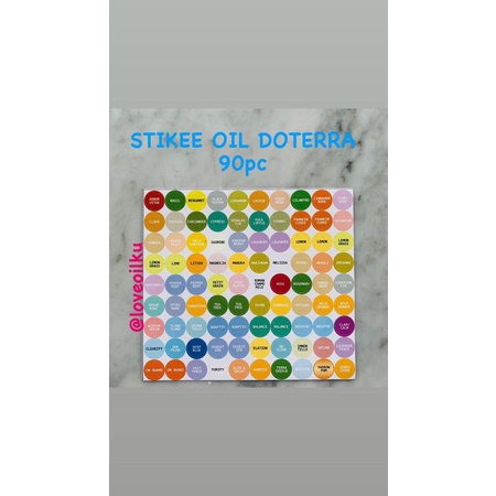 

STIKER OIL DOTERRA Label sticker doterra basic 63pcs 90 pcs botol essential oil bottle stiker waterproof