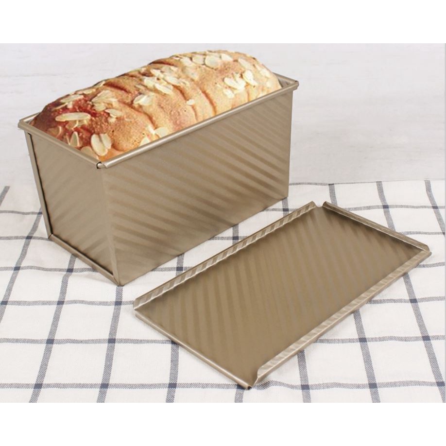 Loyang Roti non stick Corrugated loaf pan roti tawar dengan tutup Lid