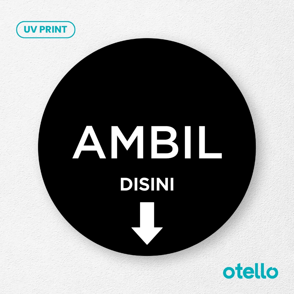 Ambil Disini Sign Board Akrilik Signage Sticker Papan Label Acrylic Restoran Wall Stiker Dinding Petunjuk Toko Restoran Cafe