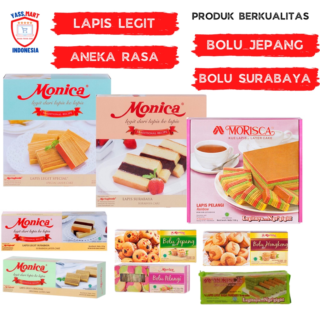 MARIZA FOOD MONICA LAPIS LEGIT ORIGINAL BOLU LAPIS SURABAYA LAPIS SINGKONG MOSCOVIS KISMIS MORISCA L