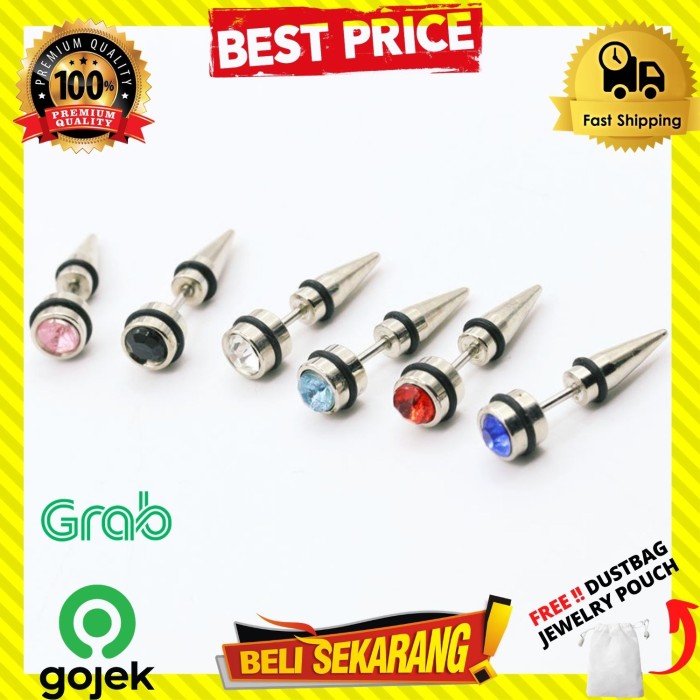 ANTING TINDIK TUSUK PRIA WANITA UNISEX PERMATA BERLIAN 1PCS A189