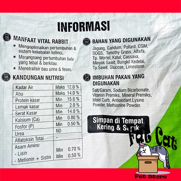 Makanan kelinci pelet kelinci 1Kg Repack