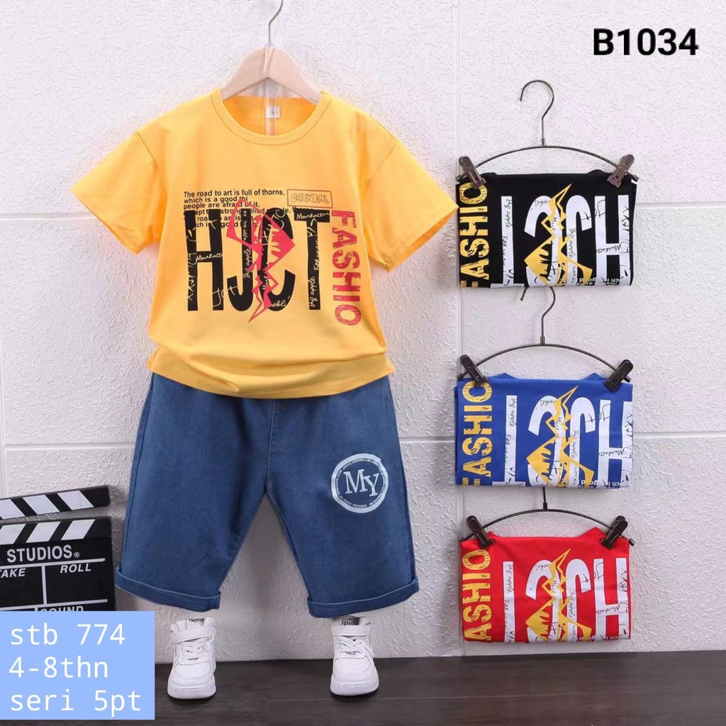 SETELAN ANAK KAOS CELANA IMPORT HJCT B1034