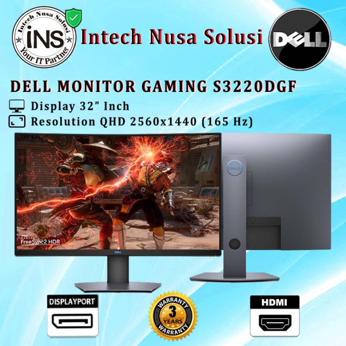 Monitor Dell 32" inch Monitor S3220DGF 3 Year