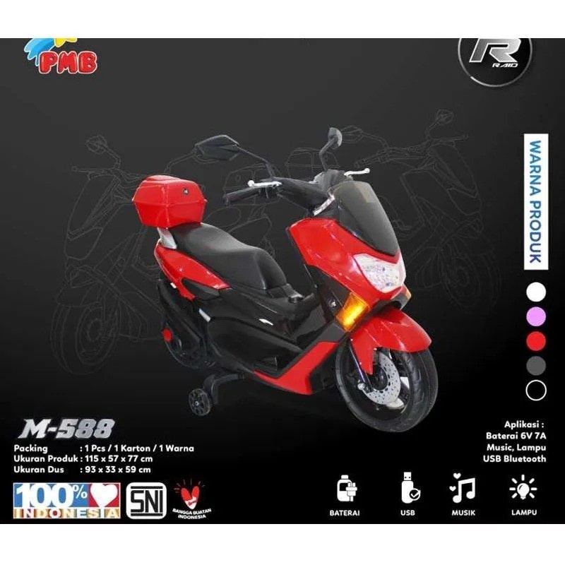 Mainan Motor Aki Anak PMB M588 NMAX Motorcycle Kid Toys