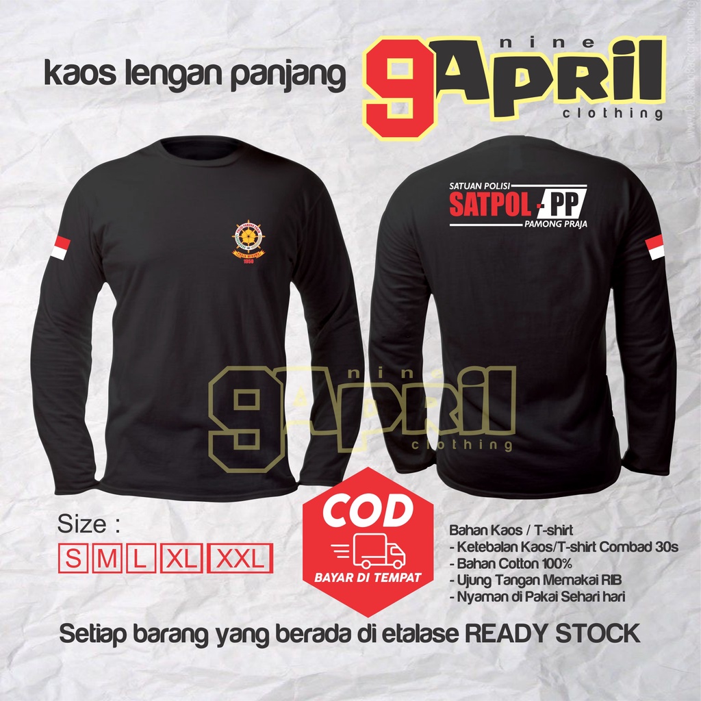 Kaos Satpol pp / Kaos Pol PP / Baju Kaos Satpol pp / Baju Kaos Pol pp lengan panjang