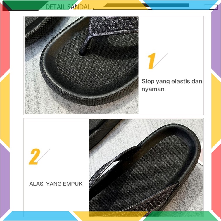 L1921A11 Sandal Anti Slip Karet Jelly Wanita Wonderly Sendal Jepit Gunung Import Premium Glanzton