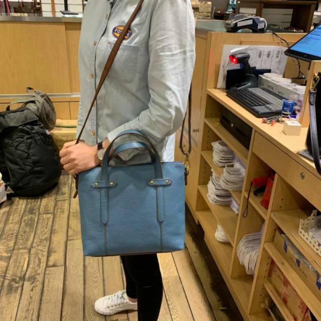 Fossil jenna satchel blue