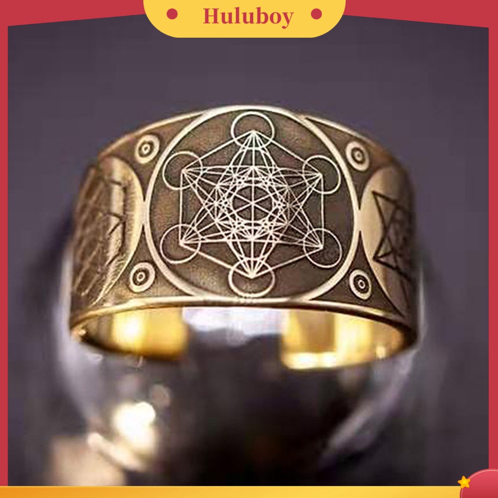 Hu Hu Hu Hu Hu Alat Bantu Pasang Kacamata♡ Cincin Model Terbuka Bahan Alloy Desain Hexagram Gaya Vintagepunk Adjustable Untuk Priawanita