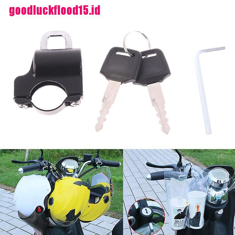 {LUCKID}Motorcycle Universal Helmet Lock Handlebar 22-26mm Anti-theft Security Motorbike