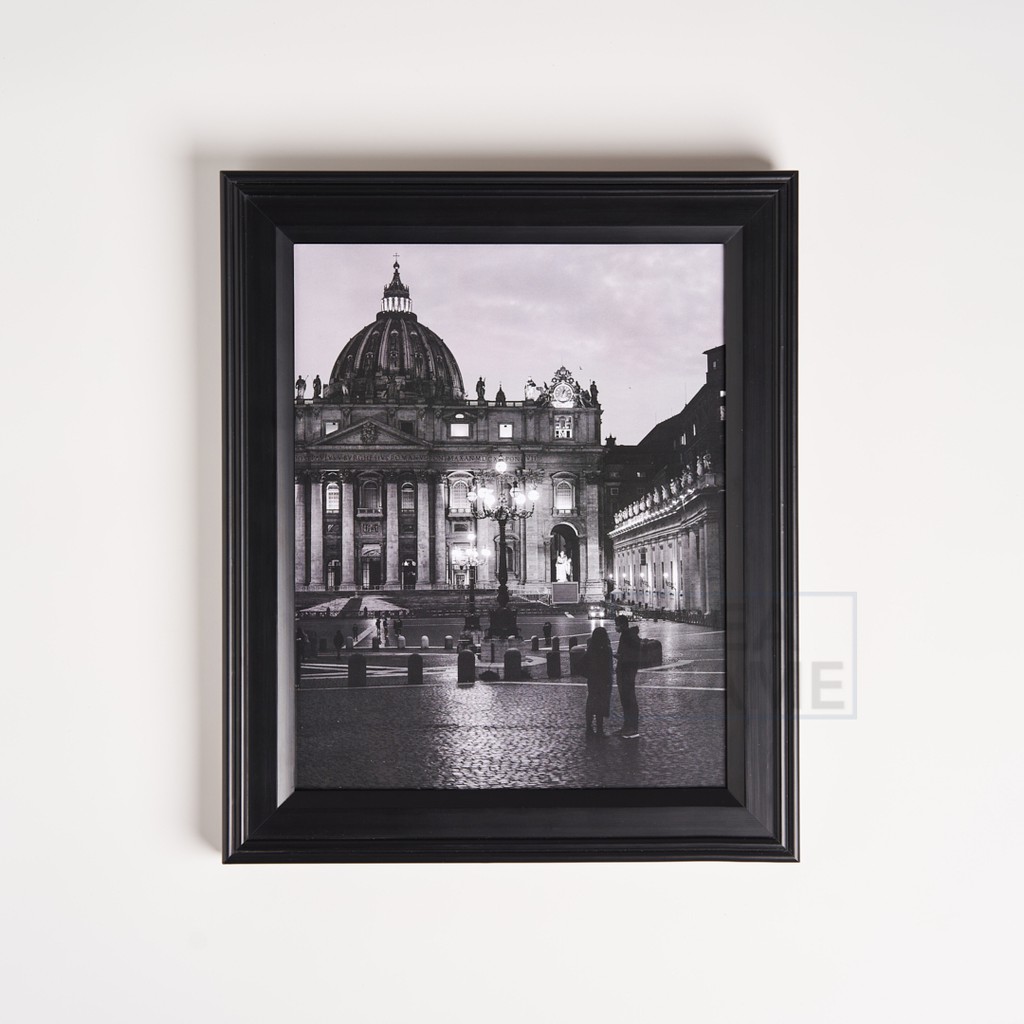 Bingkai Foto Kayu Modern Hitam - Frame Foto A4