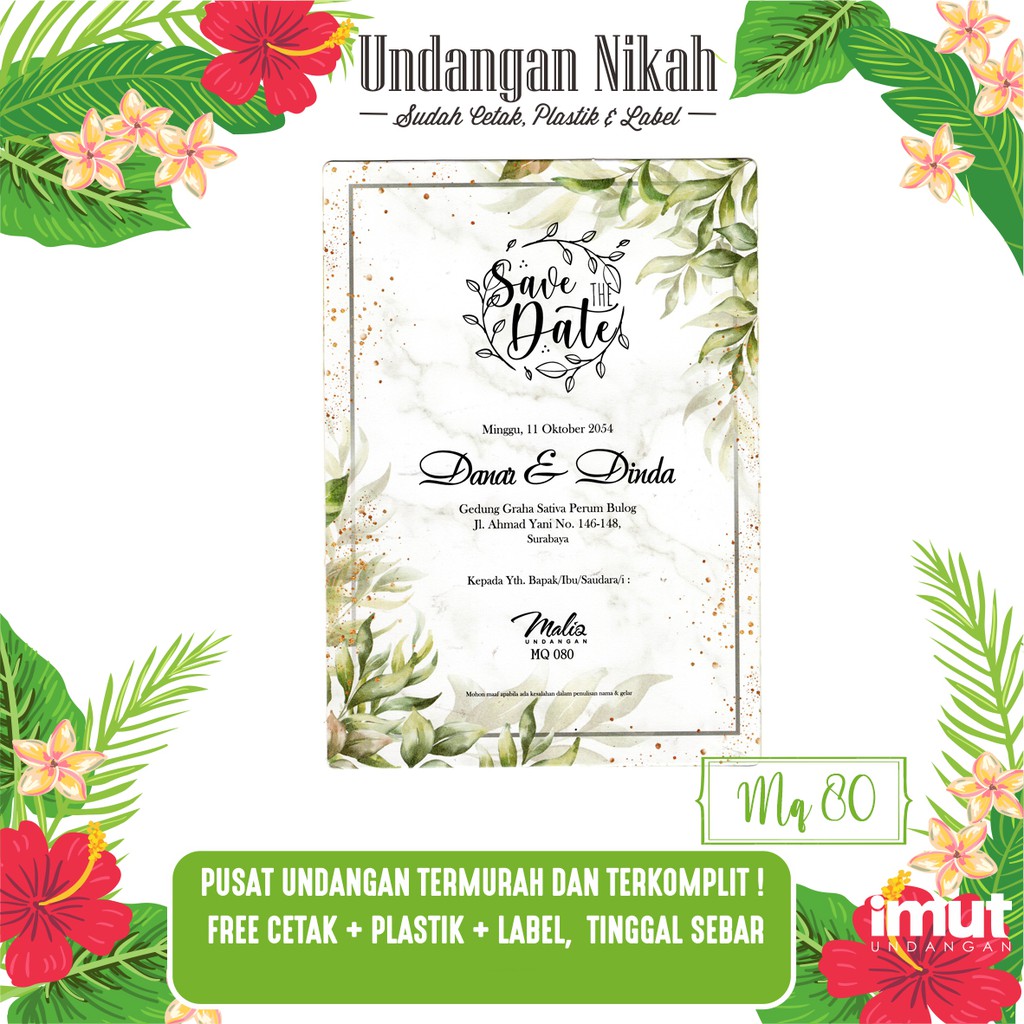 Blangko Undangan Pernikahan Murah Maliq 80